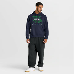 Seattle Seahawks Busted Play Club Fleece Pullover Hoodie - College Navy Hoodies
