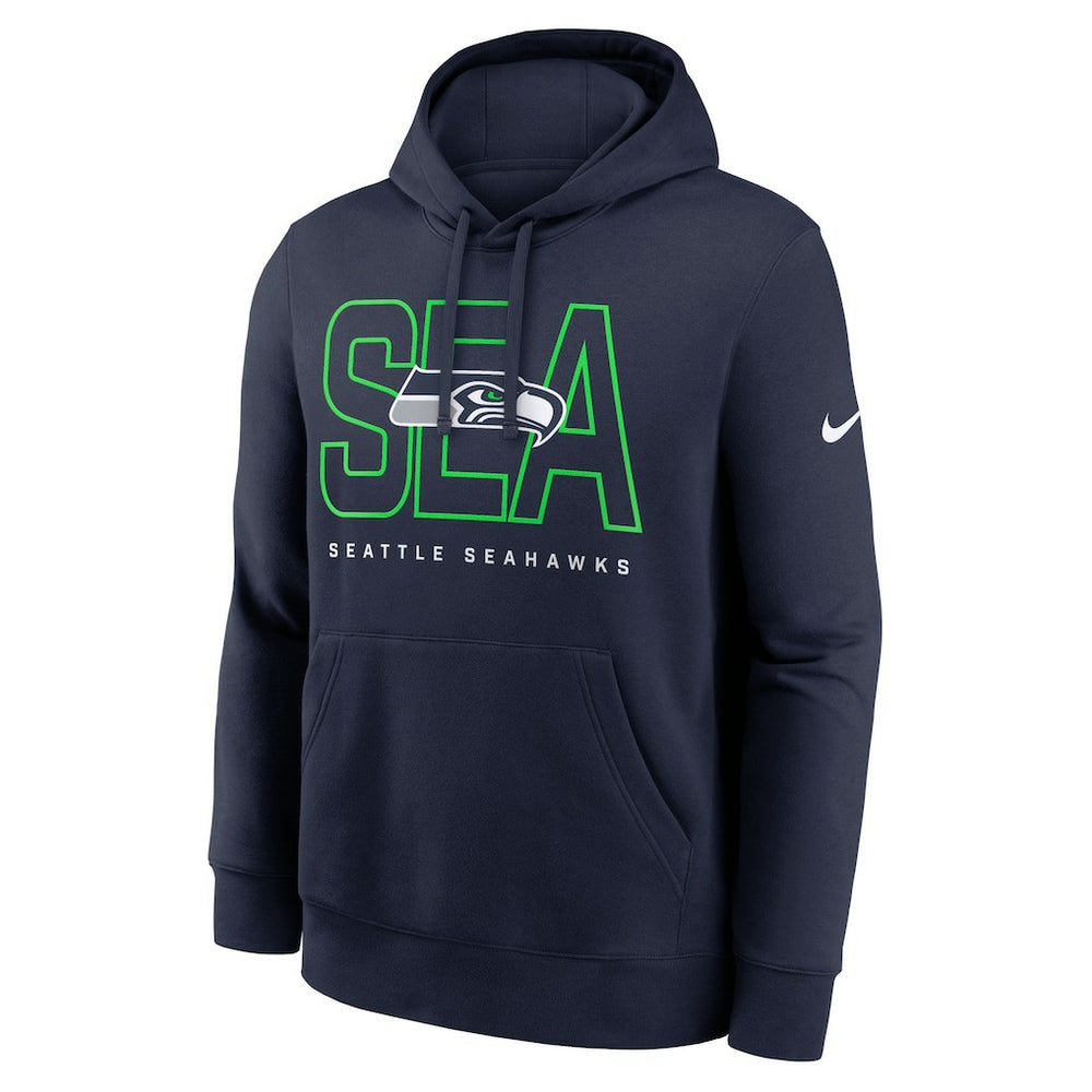 Seattle Seahawks Busted Play Club Fleece Pullover Hoodie - College Navy Hoodies