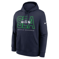 Seattle Seahawks Busted Play Club Fleece Pullover Hoodie - College Navy Hoodies