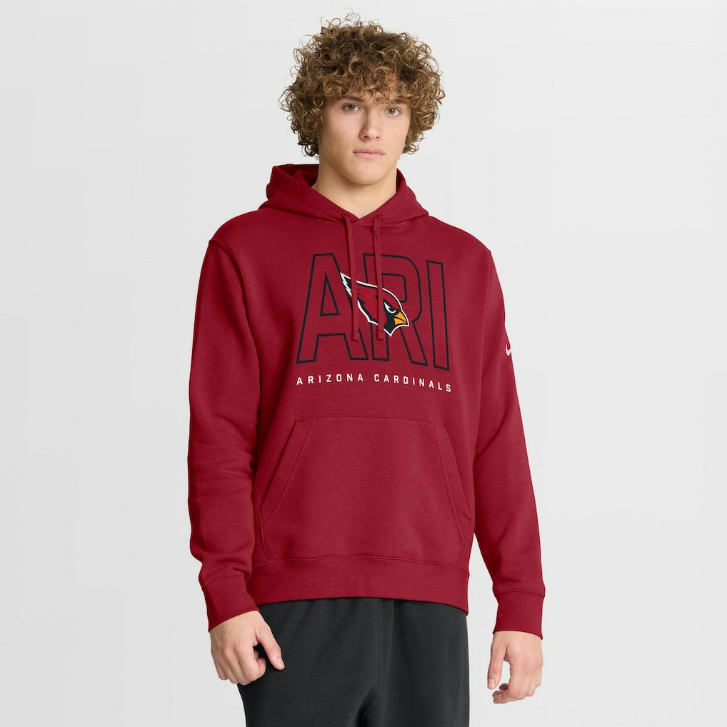 Arizona Cardinals Busted Play Club Fleece Pullover Hoodie - Cardinal Hoodies