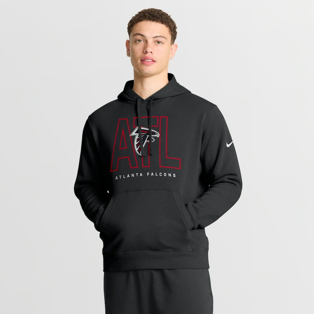 Atlanta Falcons Busted Play Club Fleece Pullover Hoodie - Black Hoodies