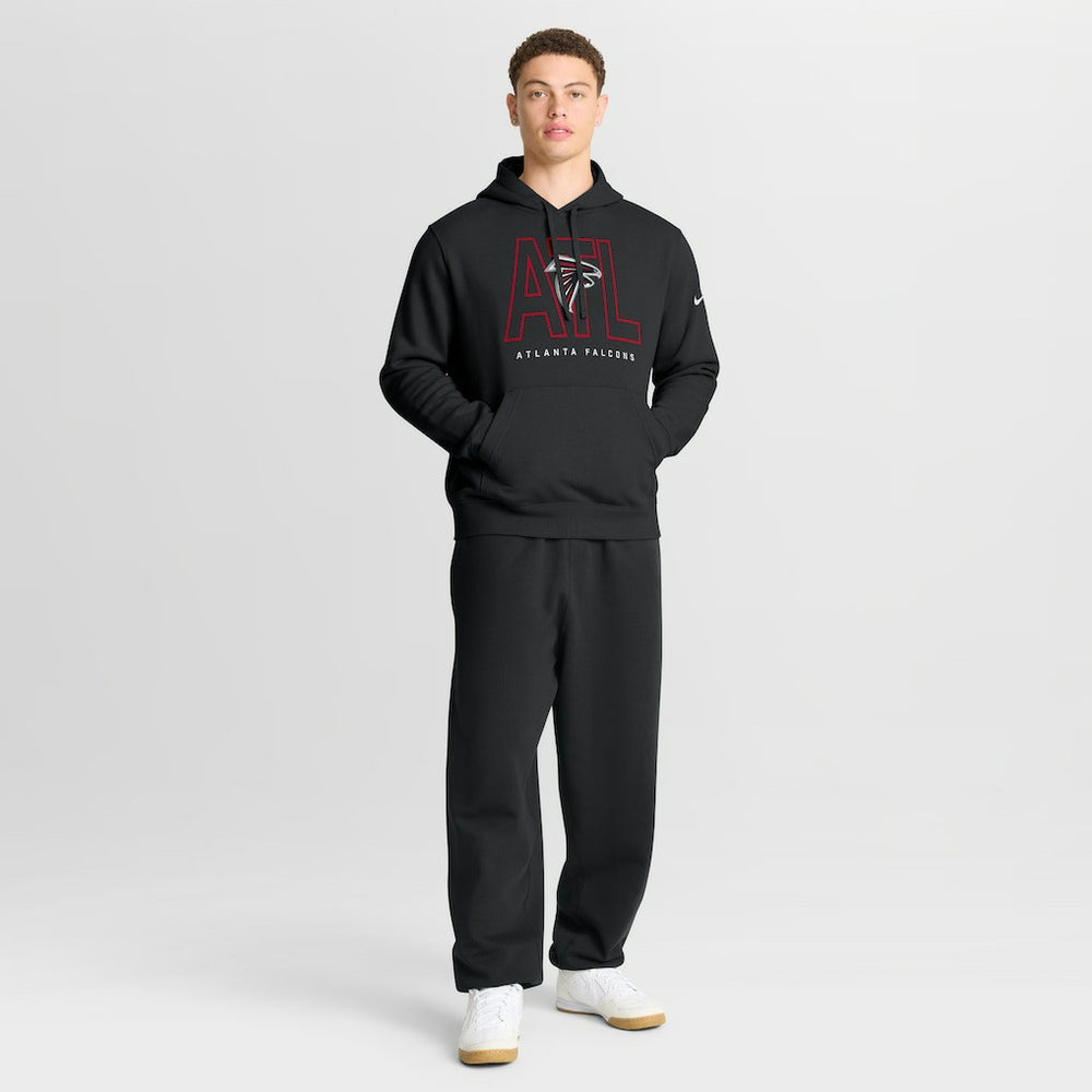 Atlanta Falcons Busted Play Club Fleece Pullover Hoodie - Black Hoodies