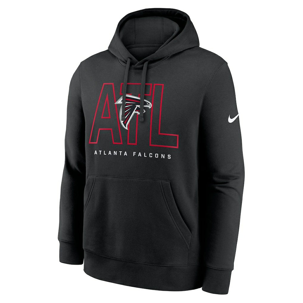 Atlanta Falcons Busted Play Club Fleece Pullover Hoodie - Black Hoodies