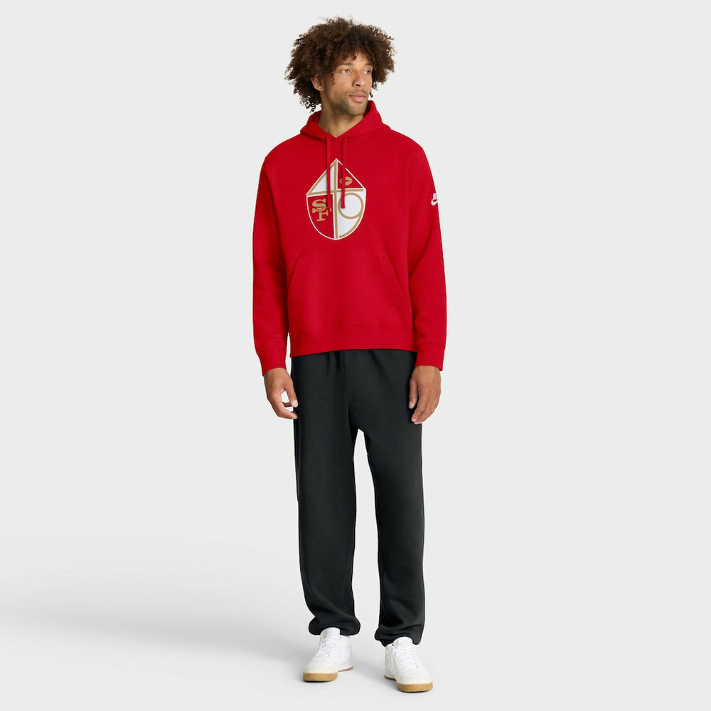 San Francisco 49ers Club Fleece Pullover Hoodie - Scarlet Hoodies