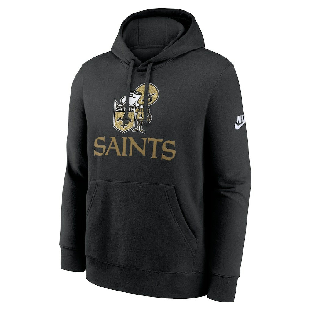 New Orleans Saints Best Season Rewind Club Pullover Hoodie - Black Hoodies