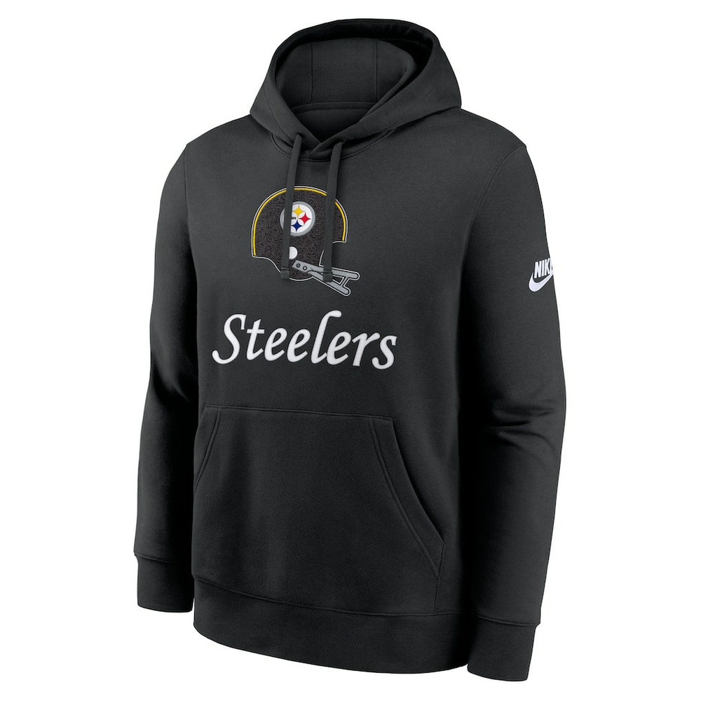 Pittsburgh Steelers Best Season Rewind Club Pullover Hoodie - Black Hoodies