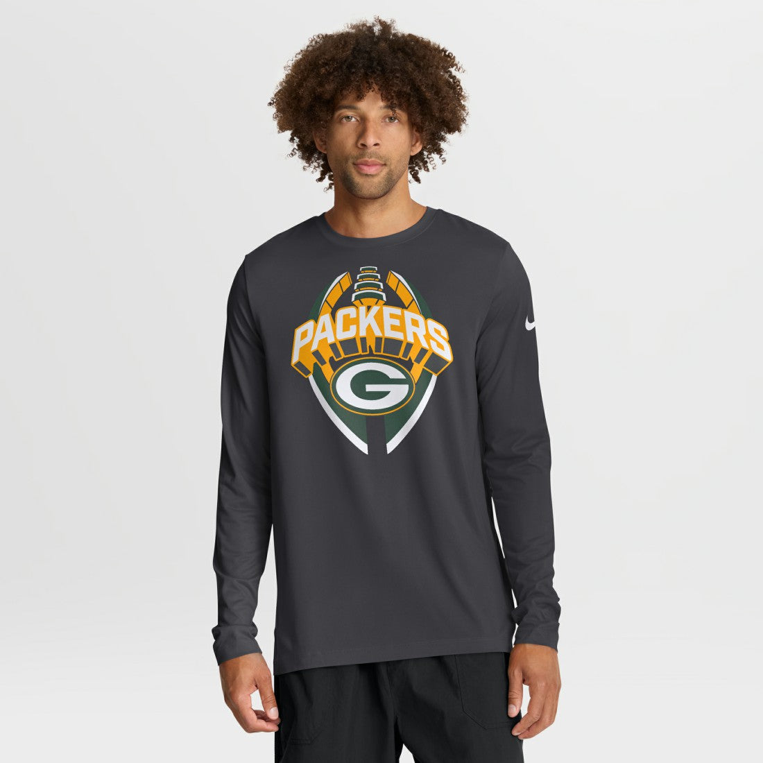 Green Bay Packers Primetime Legend Icon Performance Long Sleeve T-Shirt - Anthracite T-shirts