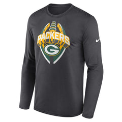 Green Bay Packers Primetime Legend Icon Performance Long Sleeve T-Shirt - Anthracite T-shirts