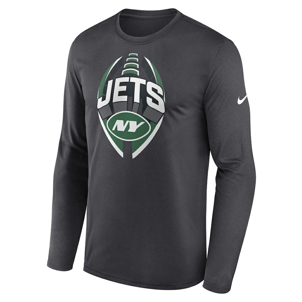 New York Jets Primetime Legend Icon Performance Long Sleeve T-Shirt - Anthracite T-shirts