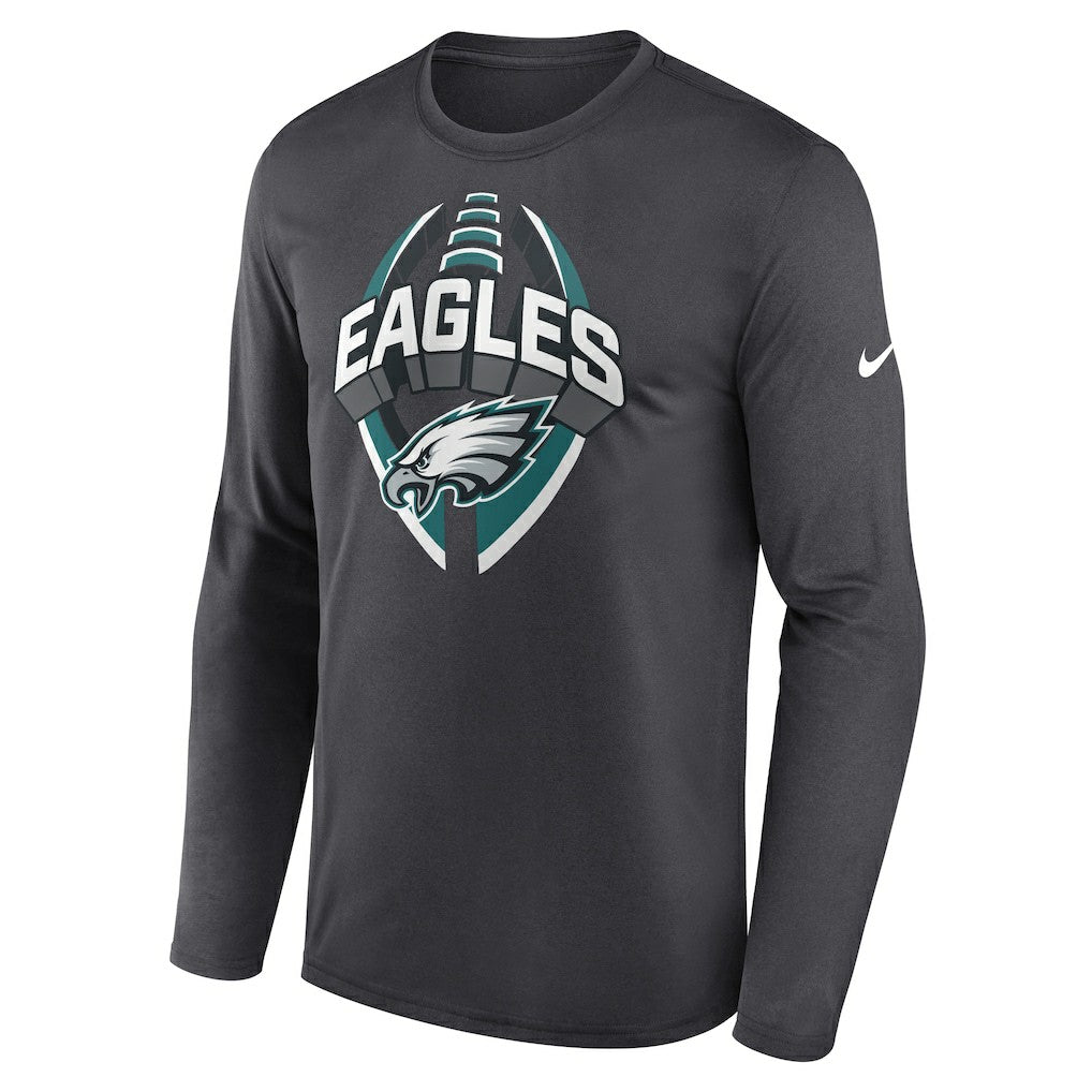 Philadelphia Eagles Primetime Legend Icon Performance Long Sleeve T-Shirt - Anthracite T-shirts