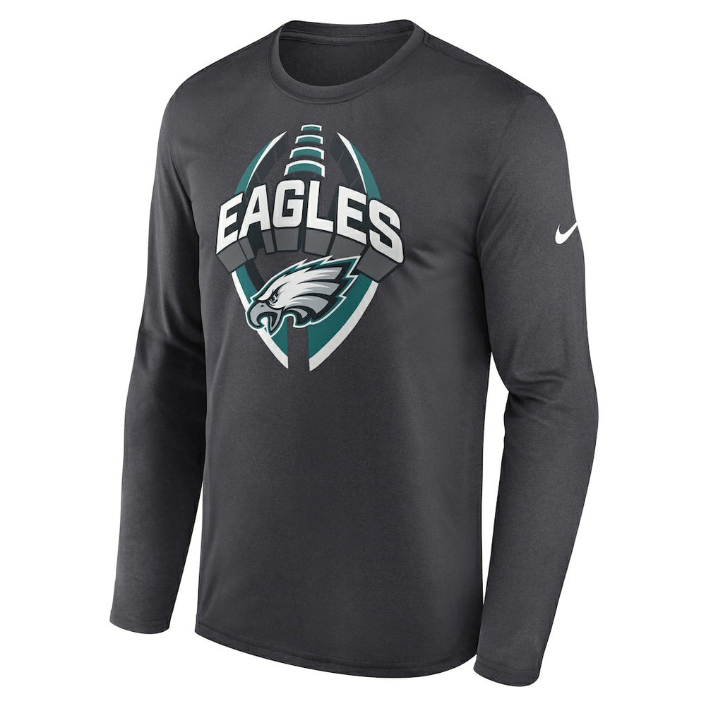 Philadelphia Eagles Primetime Legend Icon Performance Long Sleeve T-Shirt - Anthracite T-shirts