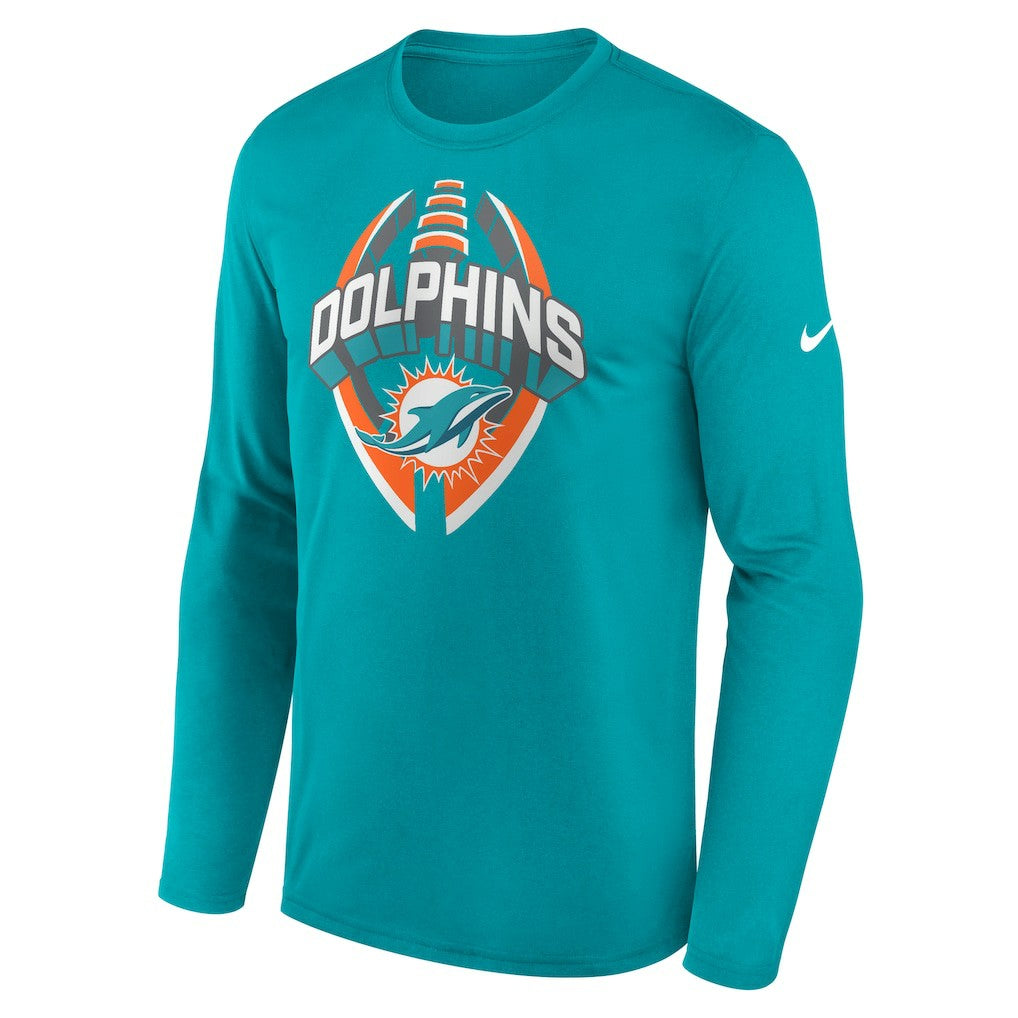 Miami Dolphins Primetime Legend Icon Performance Long Sleeve T-Shirt - Aqua T-shirts