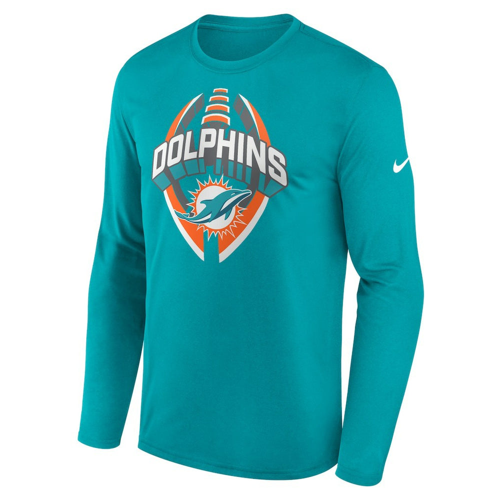 Miami Dolphins Primetime Legend Icon Performance Long Sleeve T-Shirt - Aqua T-shirts