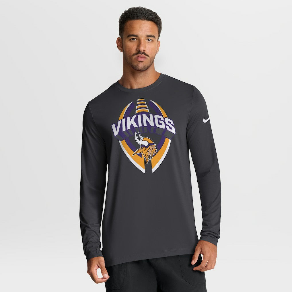 Minnesota Vikings Primetime Legend Icon Performance Long Sleeve T-Shirt - Anthracite T-shirts