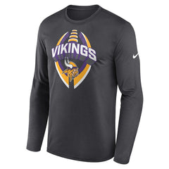 Minnesota Vikings Primetime Legend Icon Performance Long Sleeve T-Shirt - Anthracite T-shirts