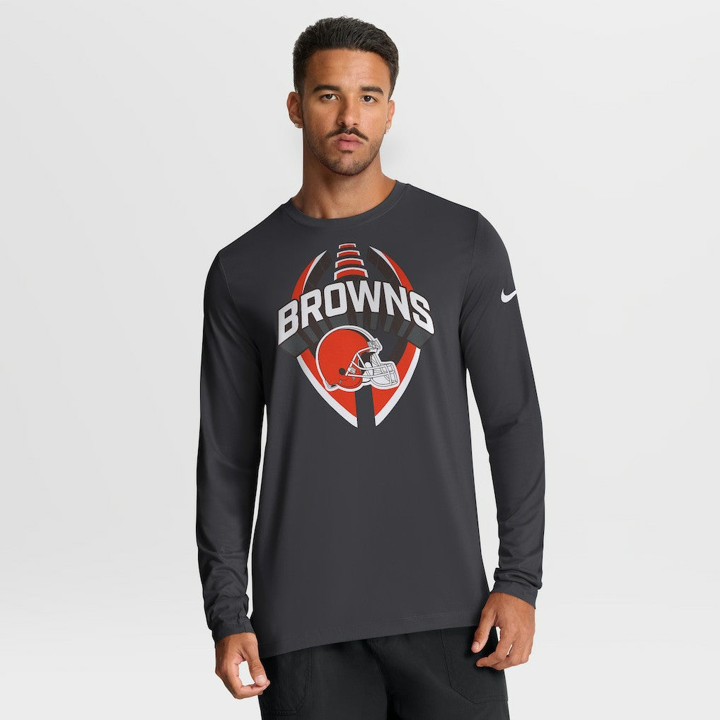 Cleveland Browns Primetime Legend Icon Performance Long Sleeve T-Shirt - Anthracite T-shirts