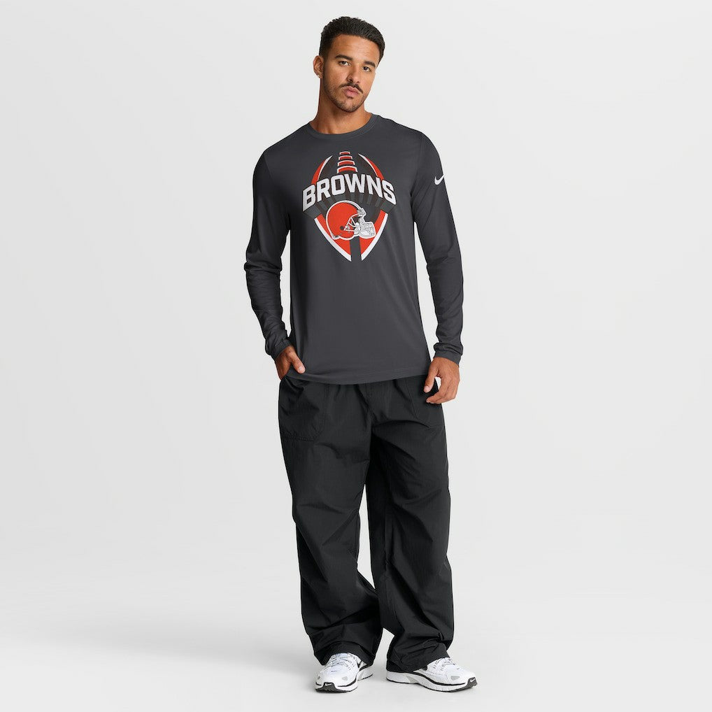 Cleveland Browns Primetime Legend Icon Performance Long Sleeve T-Shirt - Anthracite T-shirts