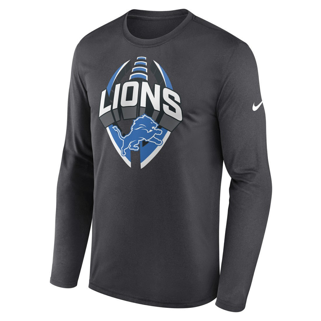 Detroit Lions Primetime Legend Icon Performance Long Sleeve T-Shirt - Anthracite T-shirts