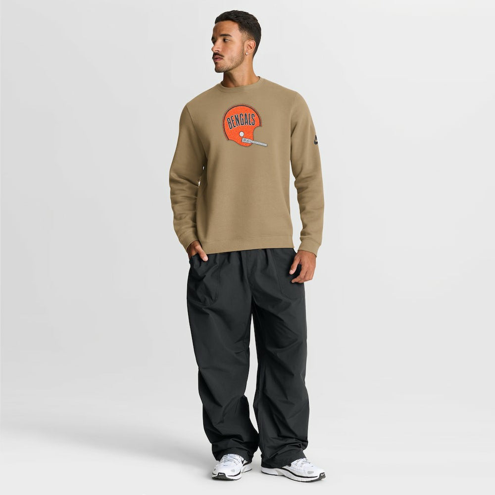 Cincinnati Bengals Swing Pass Rewind Club Pullover Sweatshirt - Tan Pullover