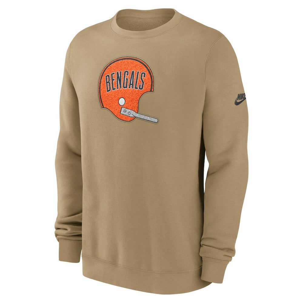 Cincinnati Bengals Swing Pass Rewind Club Pullover Sweatshirt - Tan Pullover