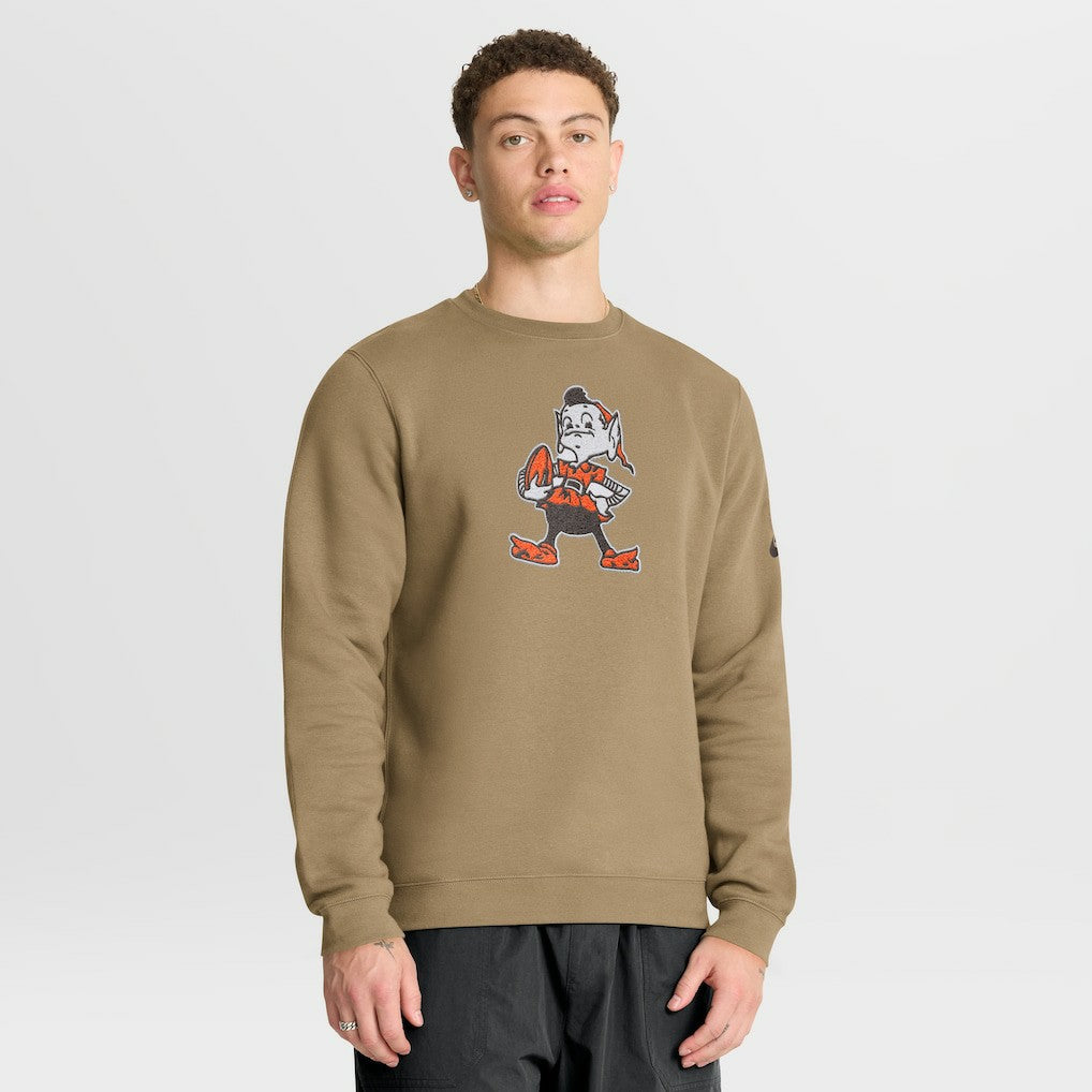 Cleveland Browns Swing Pass Rewind Club Pullover Sweatshirt - Brown Pullover