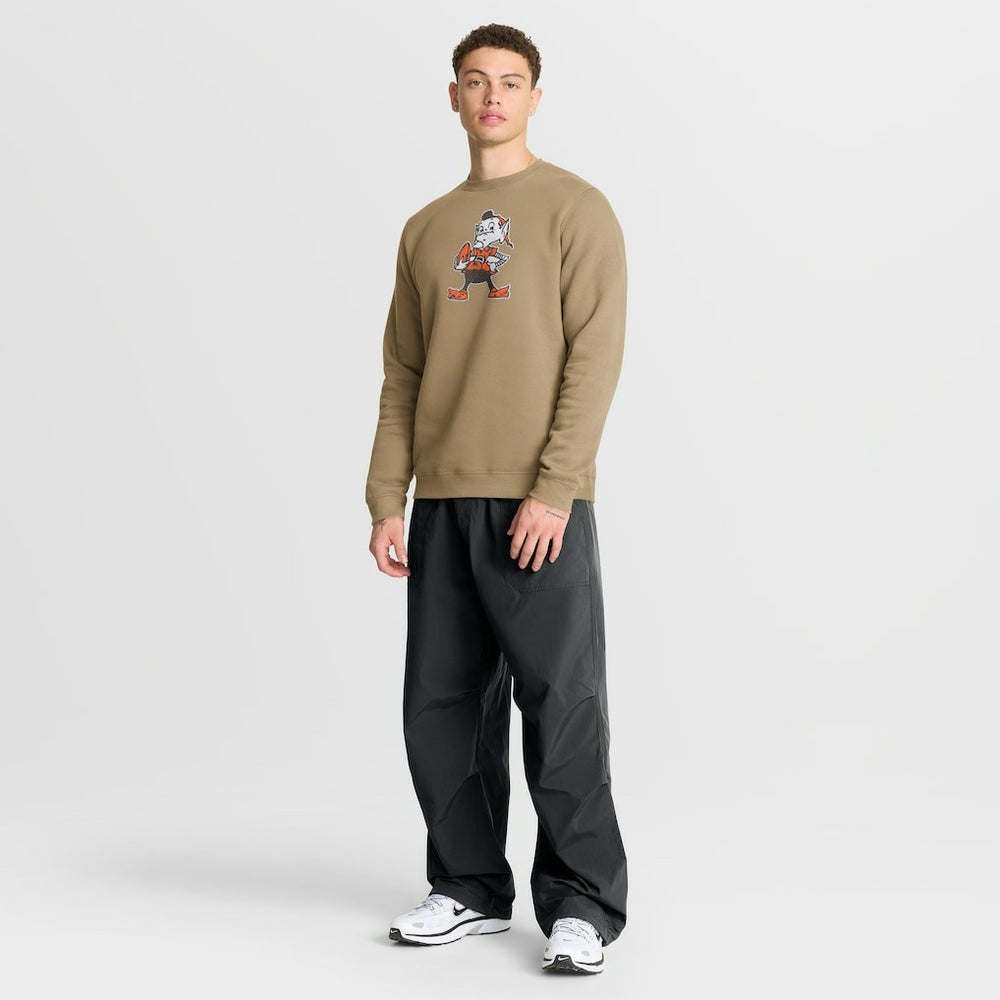 Cleveland Browns Swing Pass Rewind Club Pullover Sweatshirt - Brown Pullover