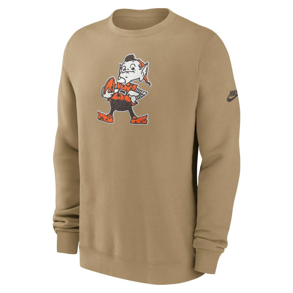Cleveland Browns Swing Pass Rewind Club Pullover Sweatshirt - Brown Pullover