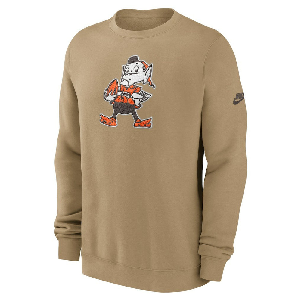 Cleveland Browns Swing Pass Rewind Club Pullover Sweatshirt - Brown Pullover
