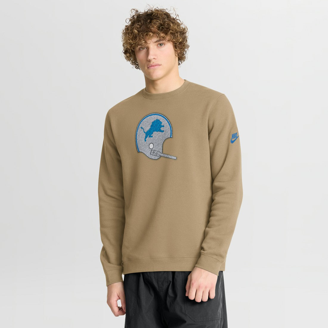 Detroit Lions Swing Pass Rewind Club Pullover Sweatshirt - Tan Pullover