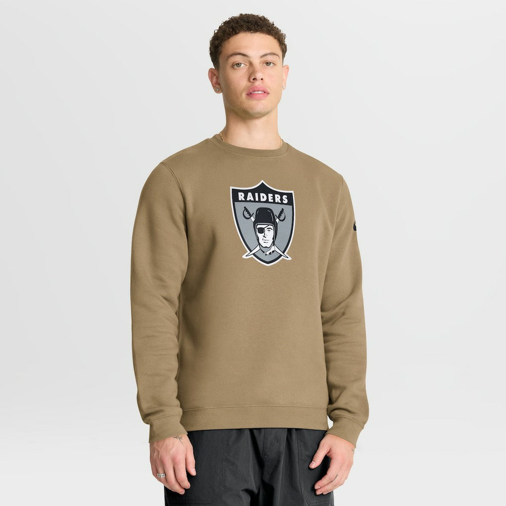 Las Vegas Raiders Swing Pass Rewind Club Pullover Sweatshirt - Tan Pullover