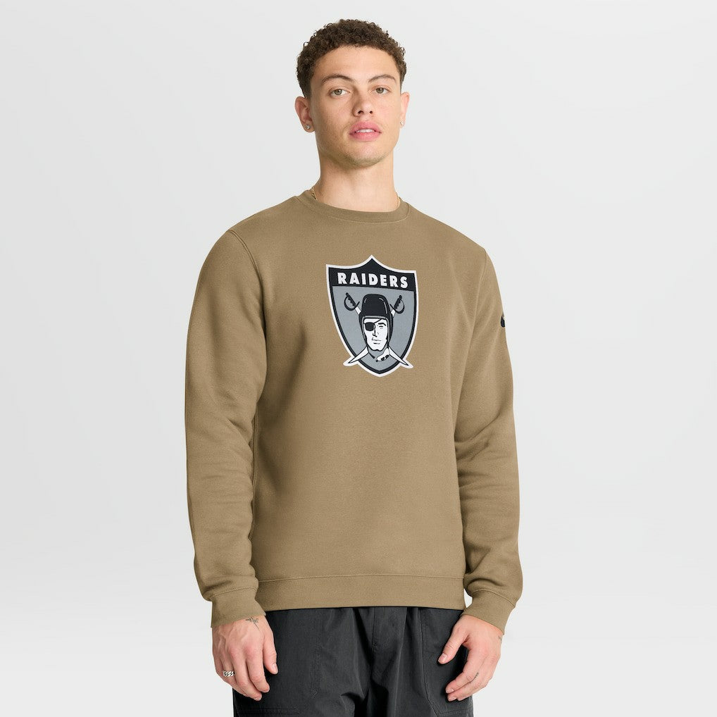 Las Vegas Raiders Swing Pass Rewind Club Pullover Sweatshirt - Tan Pullover