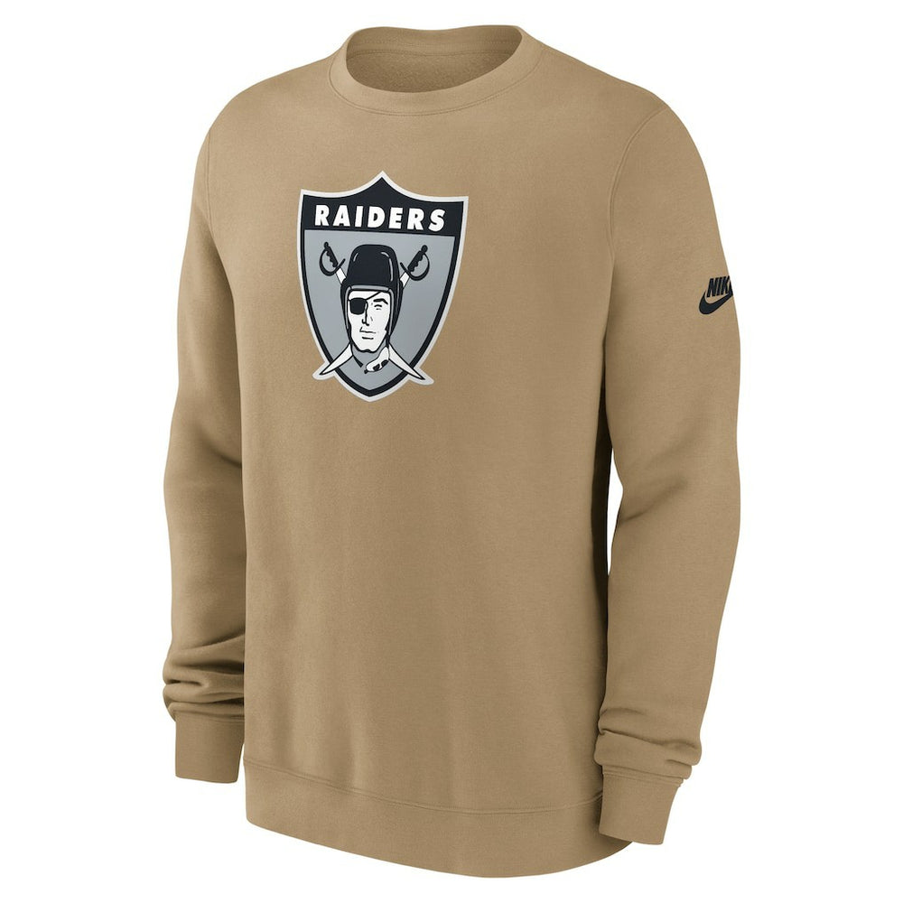 Las Vegas Raiders Swing Pass Rewind Club Pullover Sweatshirt - Tan Pullover
