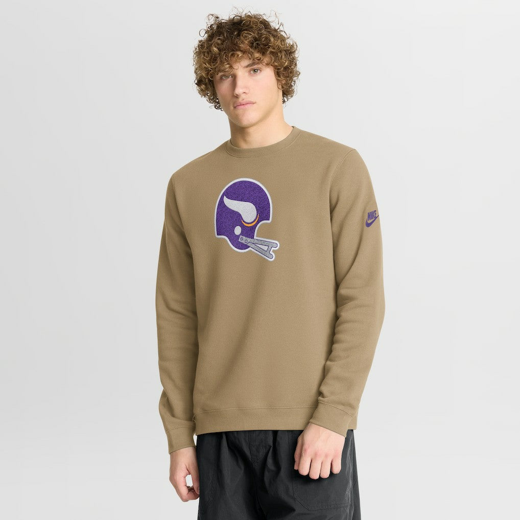 Minnesota Vikings Swing Pass Rewind Club Pullover Sweatshirt - Tan Pullover