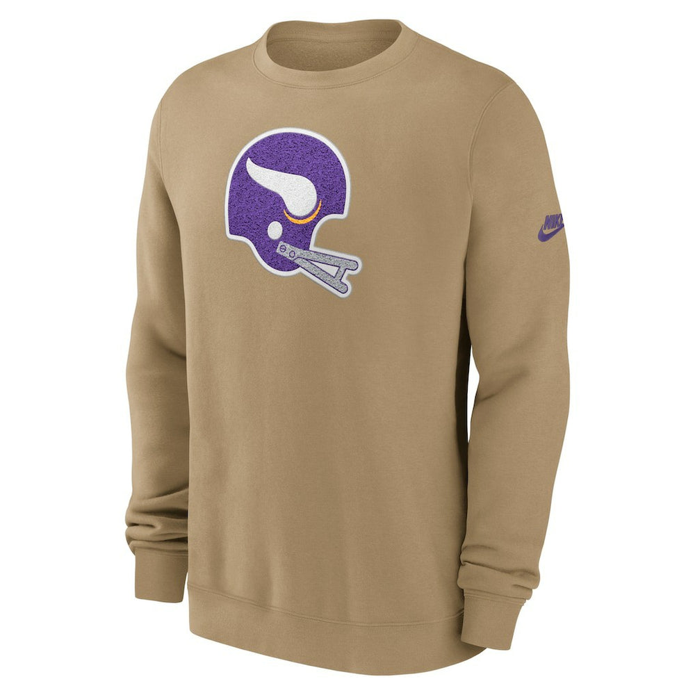 Minnesota Vikings Swing Pass Rewind Club Pullover Sweatshirt - Tan Pullover