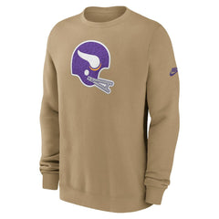 Minnesota Vikings Swing Pass Rewind Club Pullover Sweatshirt - Tan Pullover