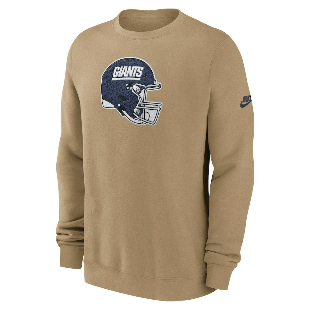 New York Giants Swing Pass Rewind Club Pullover Sweatshirt - Tan Pullover