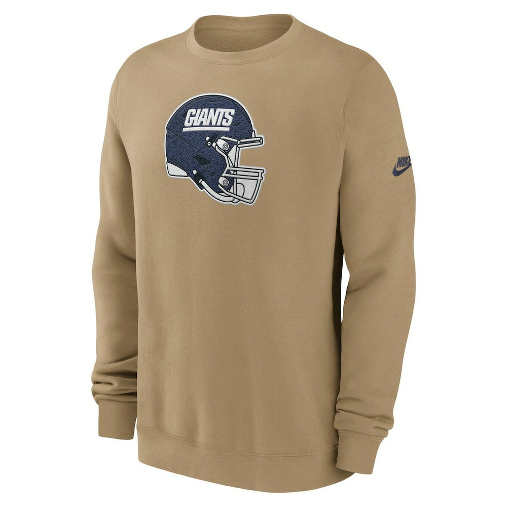New York Giants Swing Pass Rewind Club Pullover Sweatshirt - Tan Pullover