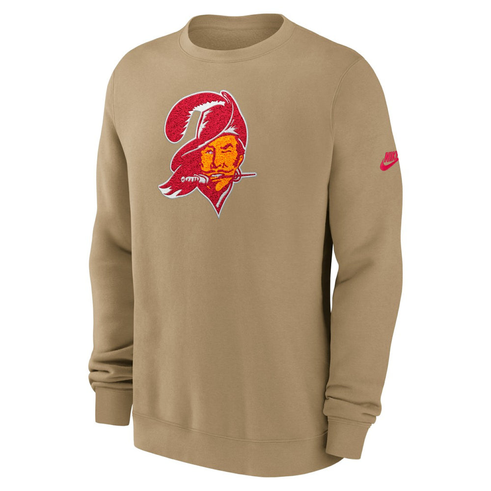 Tampa Bay Buccaneers Swing Pass Rewind Club Pullover Sweatshirt - Tan Pullover