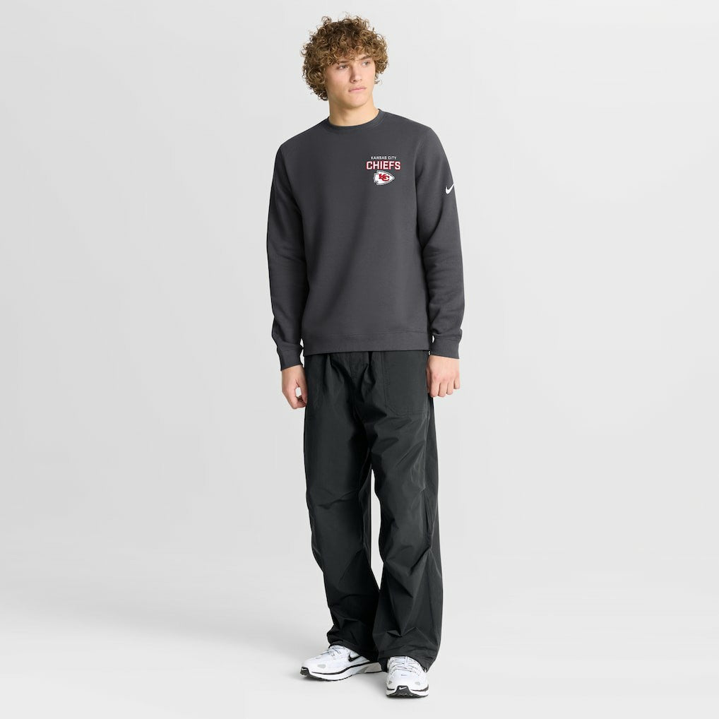 Kansas City Chiefs Primetime Club Fleece Pullover Sweatshirt - Anthracite Pullover