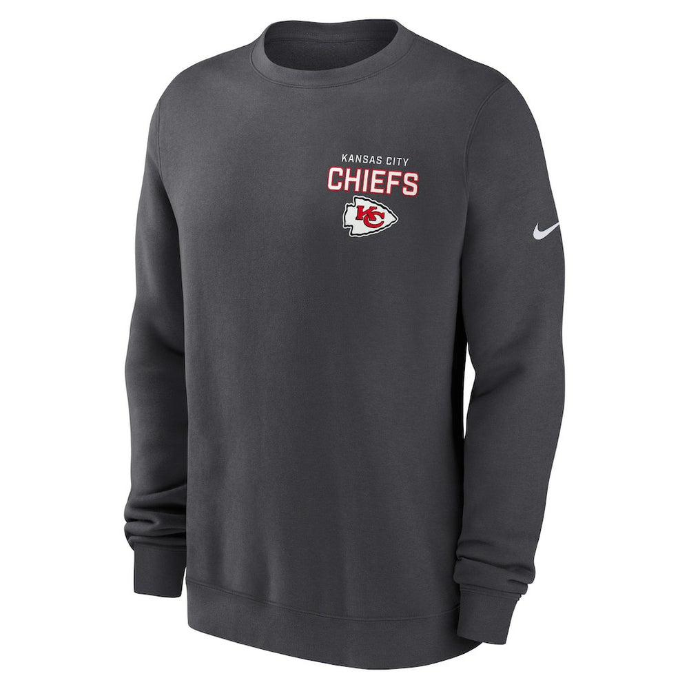 Kansas City Chiefs Primetime Club Fleece Pullover Sweatshirt - Anthracite Pullover