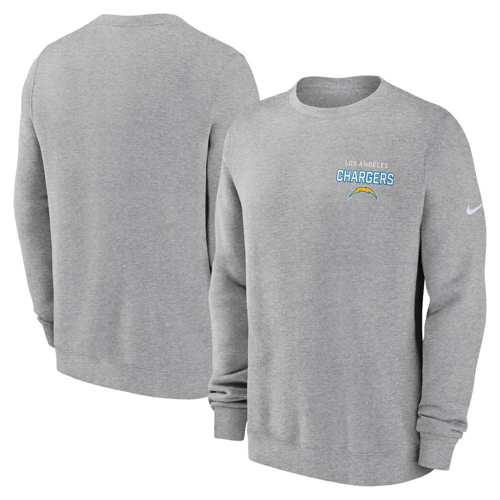 Los Angeles Chargers Primetime Club Fleece Pullover Sweatshirt - Heather Gray Pullover