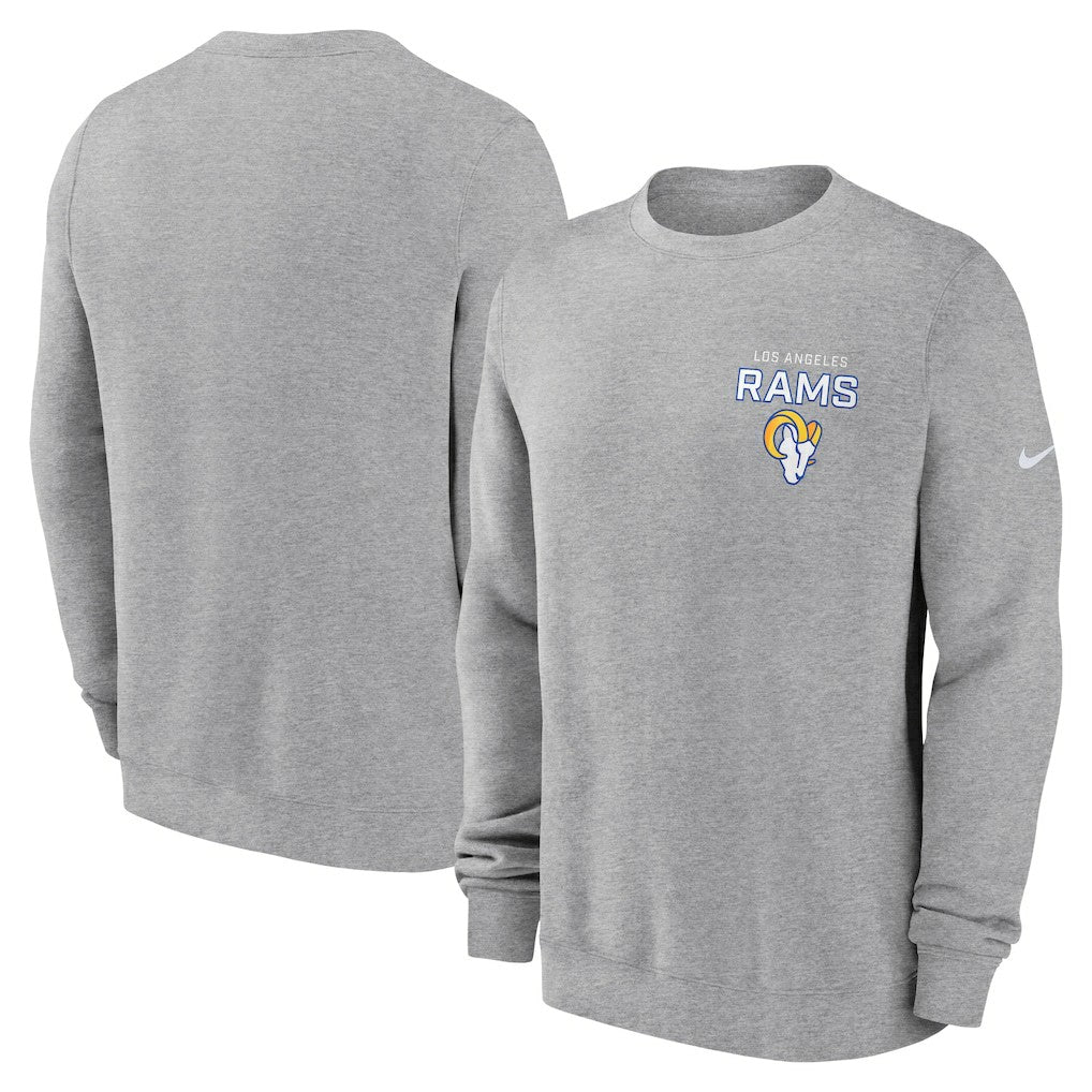 Los Angeles Rams Primetime Club Fleece Pullover Sweatshirt - Heather Gray Pullover