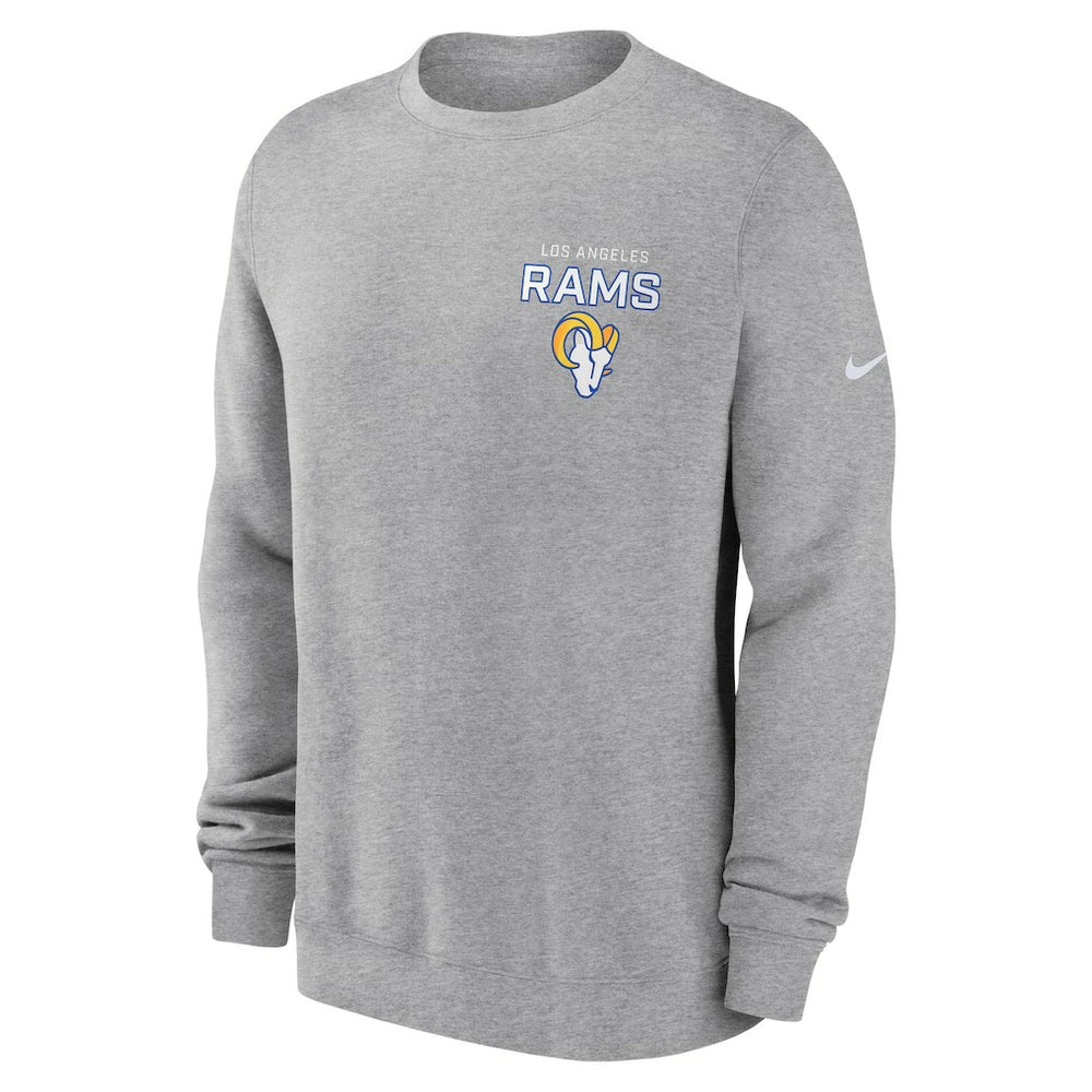 Los Angeles Rams Primetime Club Fleece Pullover Sweatshirt - Heather Gray Pullover