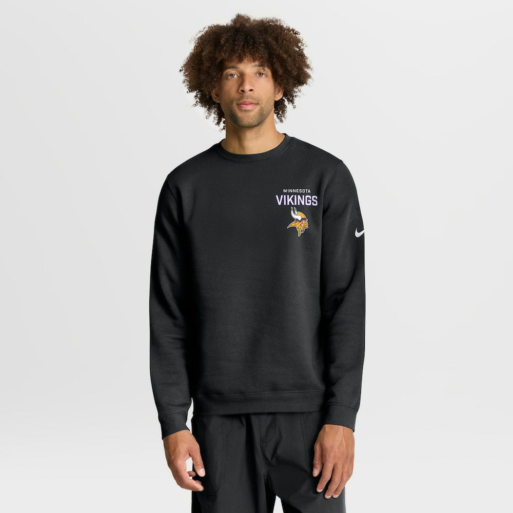 Minnesota Vikings Primetime Club Fleece Pullover Sweatshirt - Black Pullover
