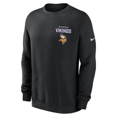 Minnesota Vikings Primetime Club Fleece Pullover Sweatshirt - Black Pullover