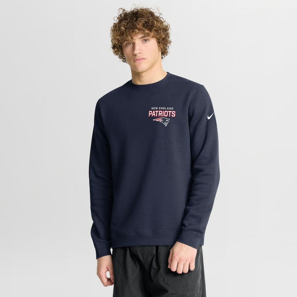 New England Patriots Primetime Club Fleece Pullover Sweatshirt - Navy Pullover