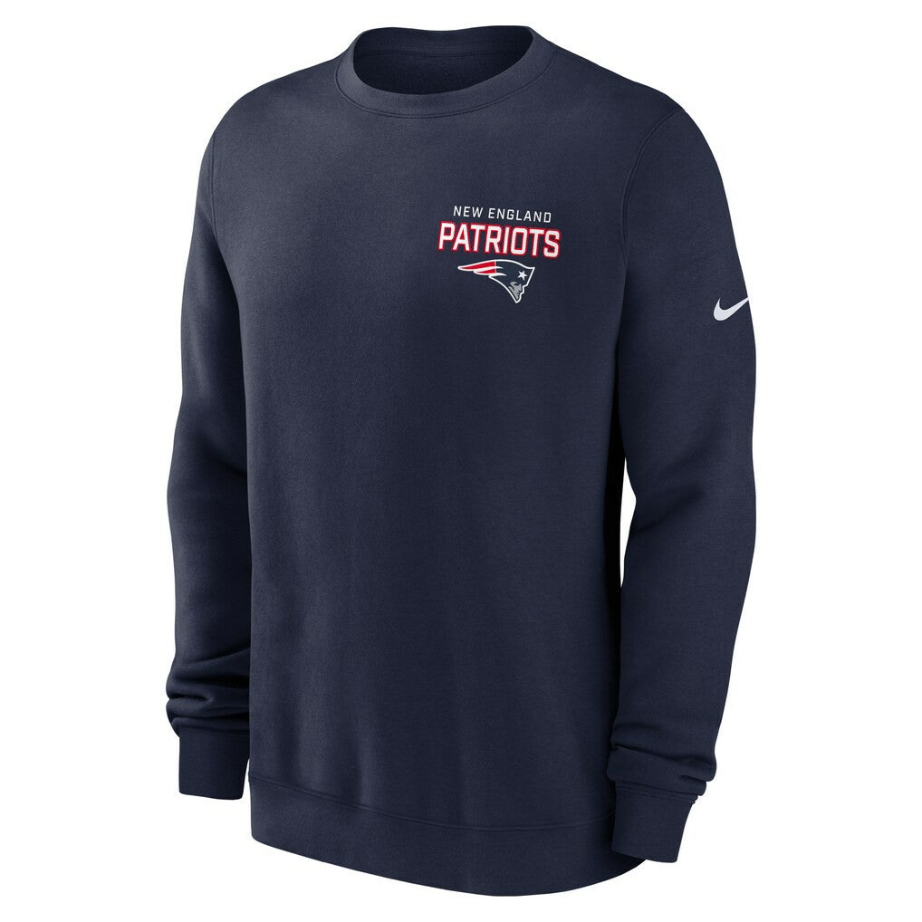 New England Patriots Primetime Club Fleece Pullover Sweatshirt - Navy Pullover