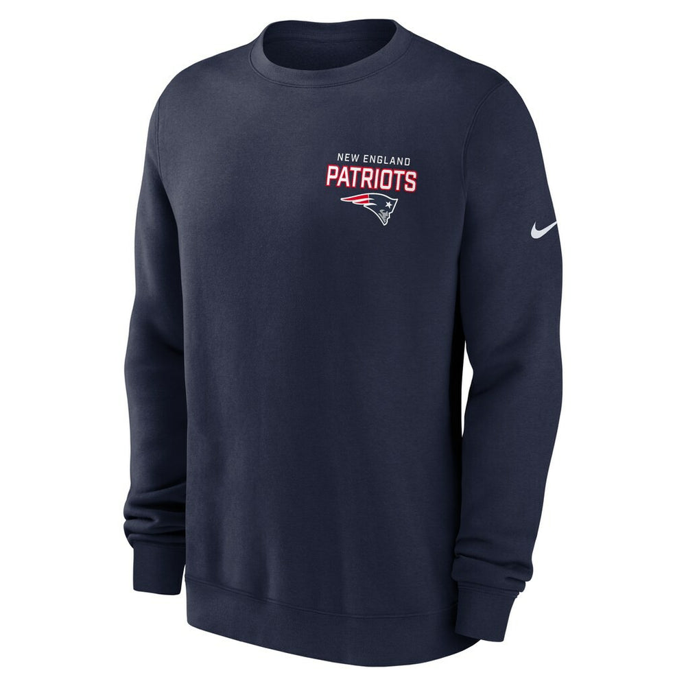 New England Patriots Primetime Club Fleece Pullover Sweatshirt - Navy Pullover