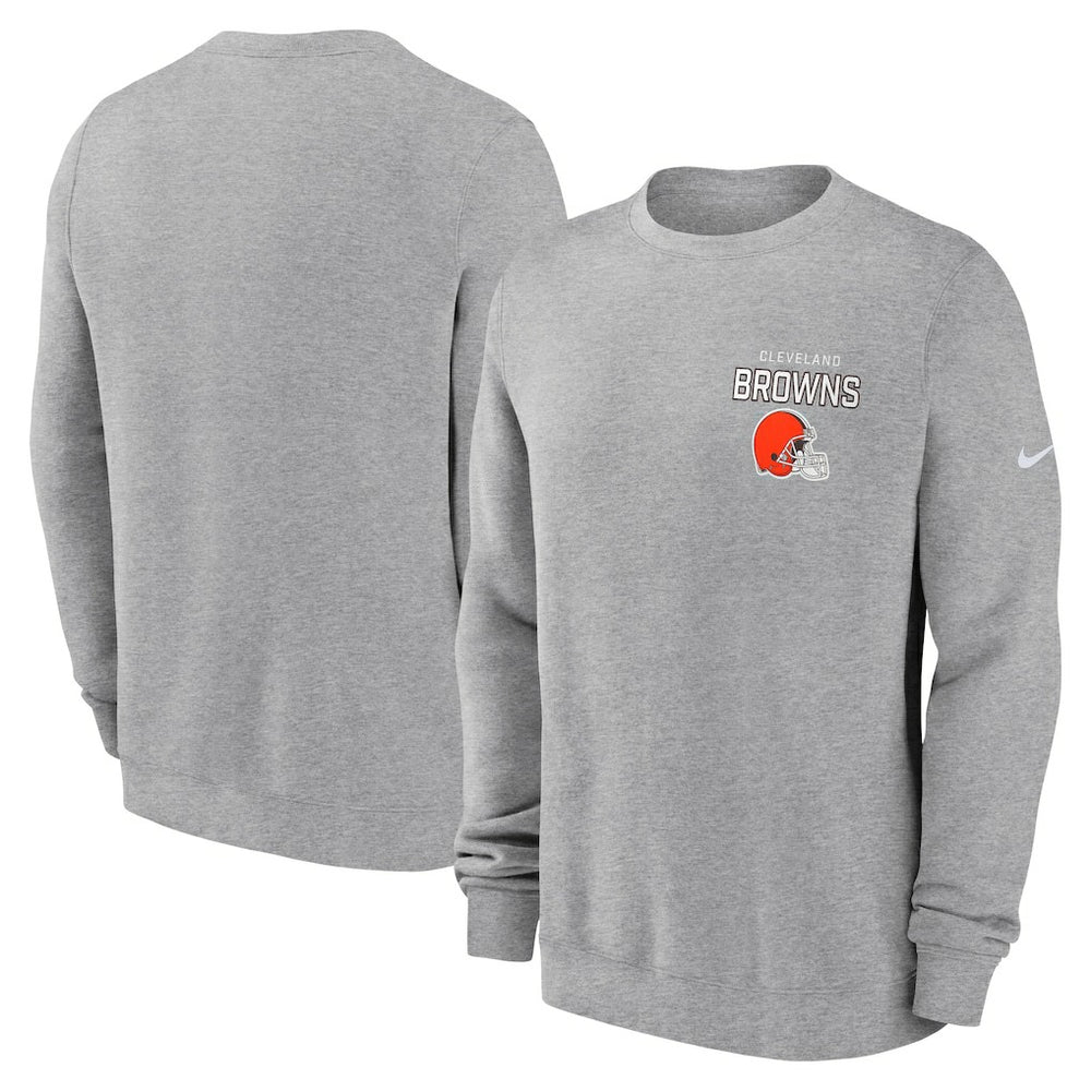 Cleveland Browns Primetime Club Fleece Pullover Sweatshirt - Heather Gray Pullover