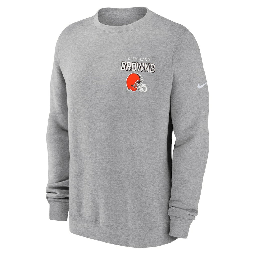 Cleveland Browns Primetime Club Fleece Pullover Sweatshirt - Heather Gray Pullover